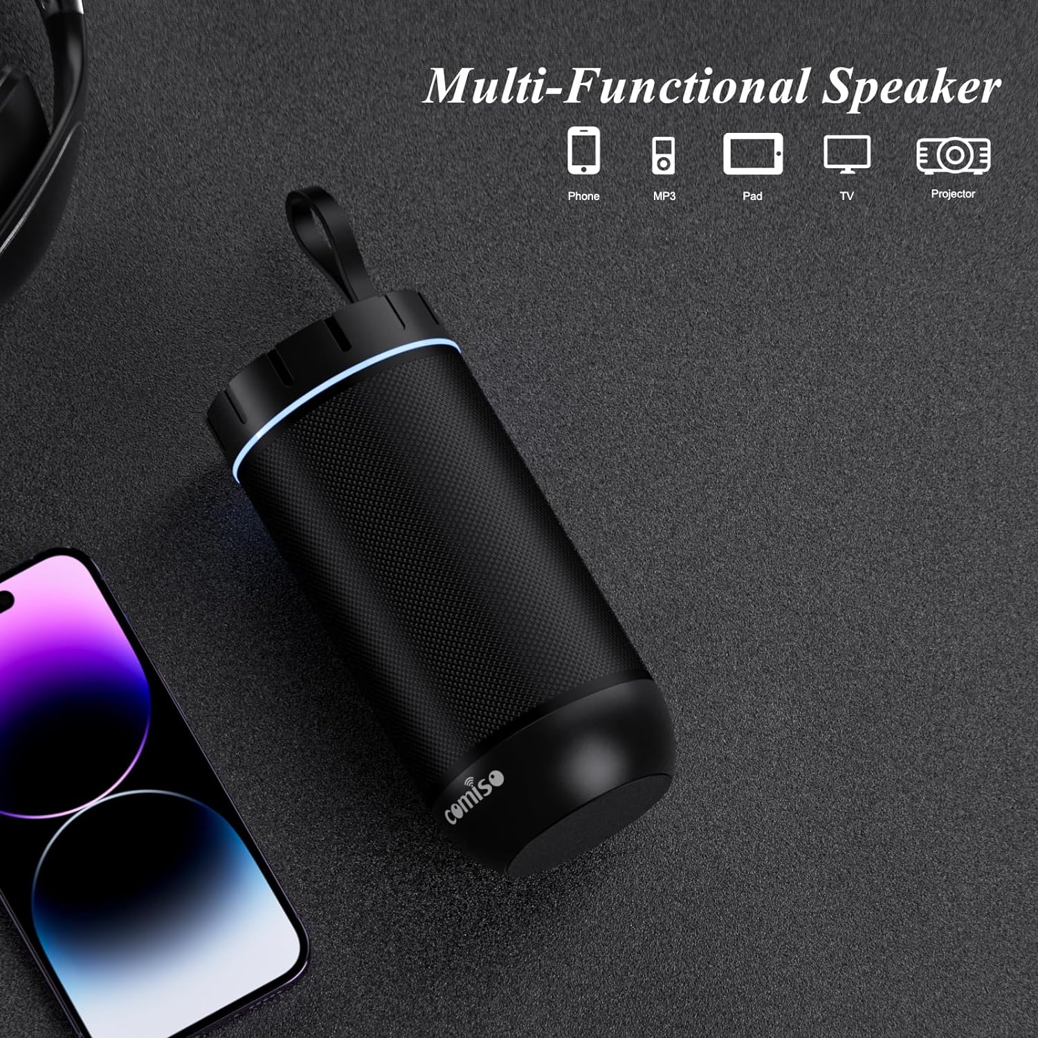 IPX5 Waterproof Bluetooth Speaker with 360° HD Surround Sound, Enhanced Bass, Wireless TWS Pairing, 24-Hour Playtime - Ideal for Home, Outdoor, Camping, and Beach Use, Perfect Birthday Gift